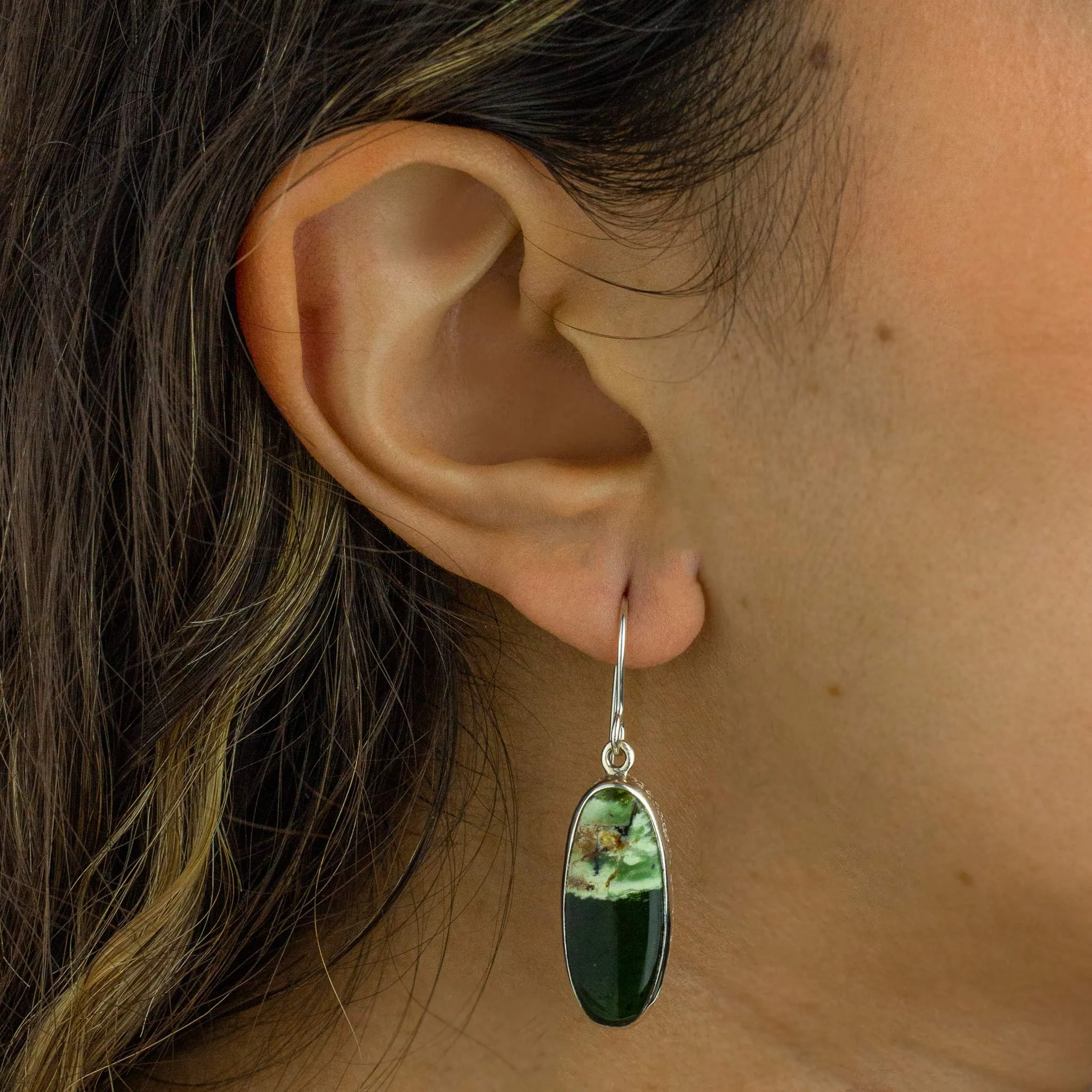 Chrome Chalcedony Drop Earrings