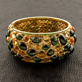 Citrine & Tsavorite Bangle Bracelet