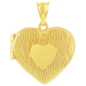 Classic Gold  Women's Locket - 14K Yellow Gold Designed Heart | 14J-207