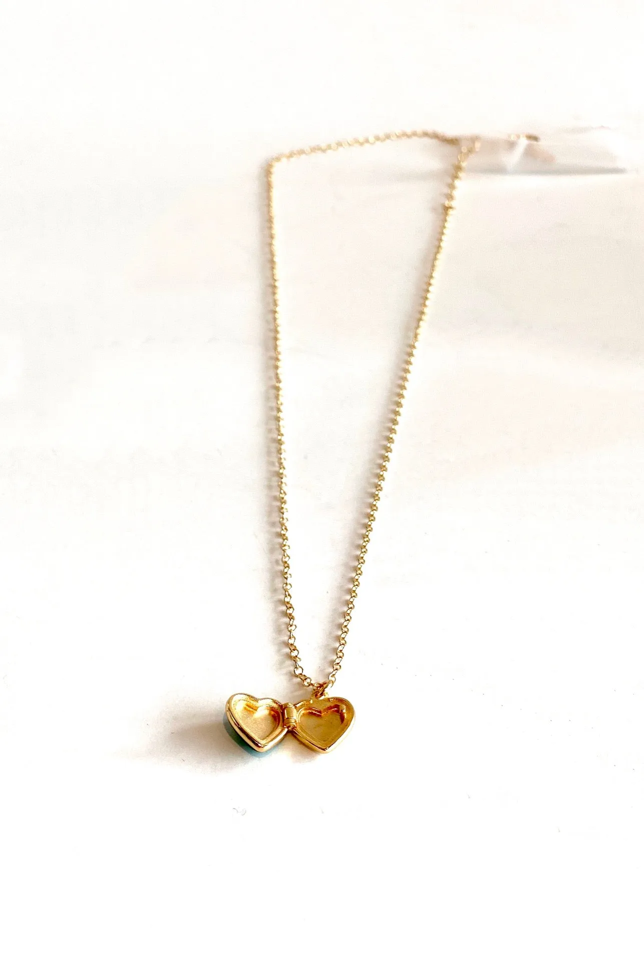 Colored Heart Locket Necklace