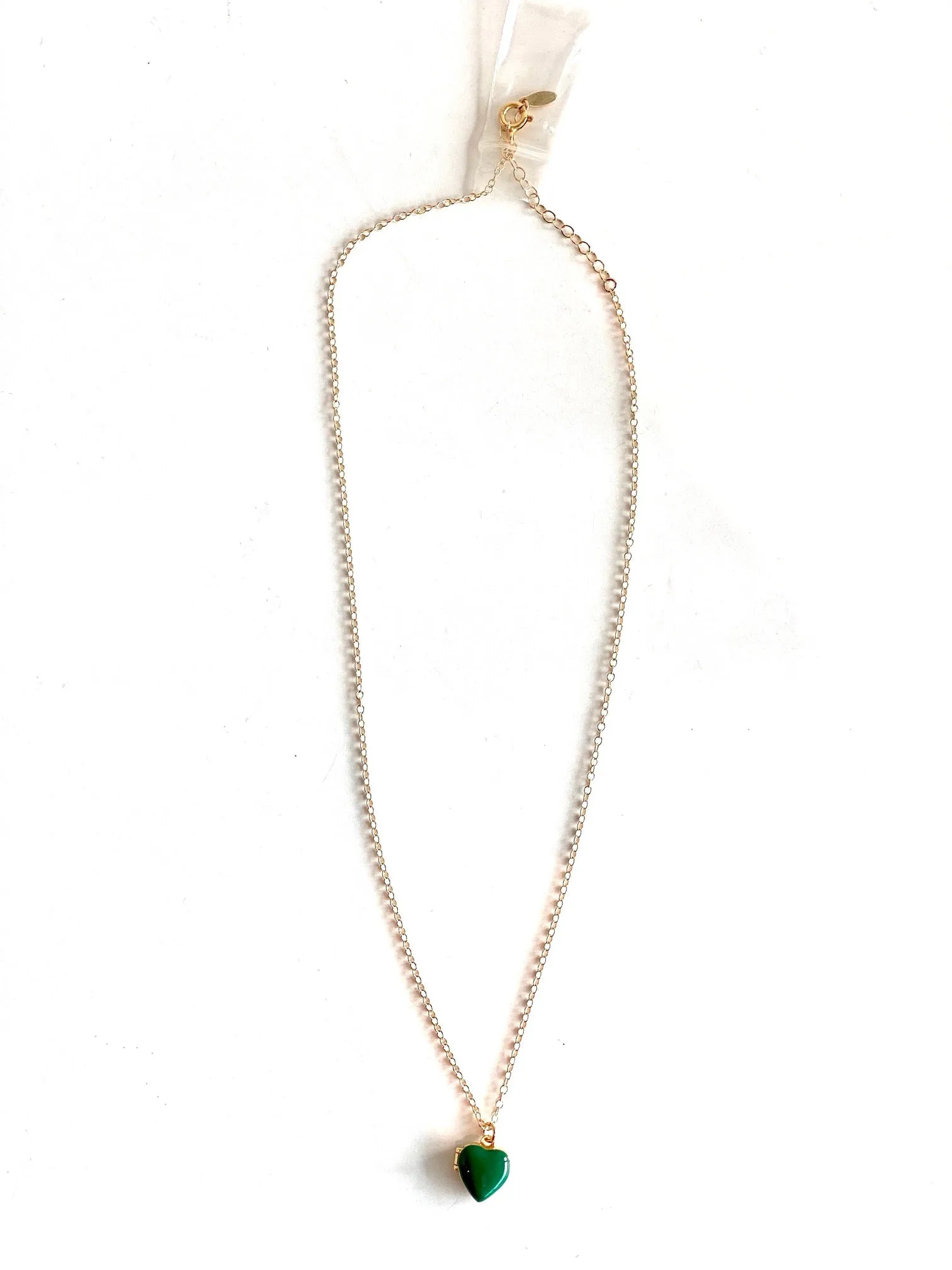 Colored Heart Locket Necklace
