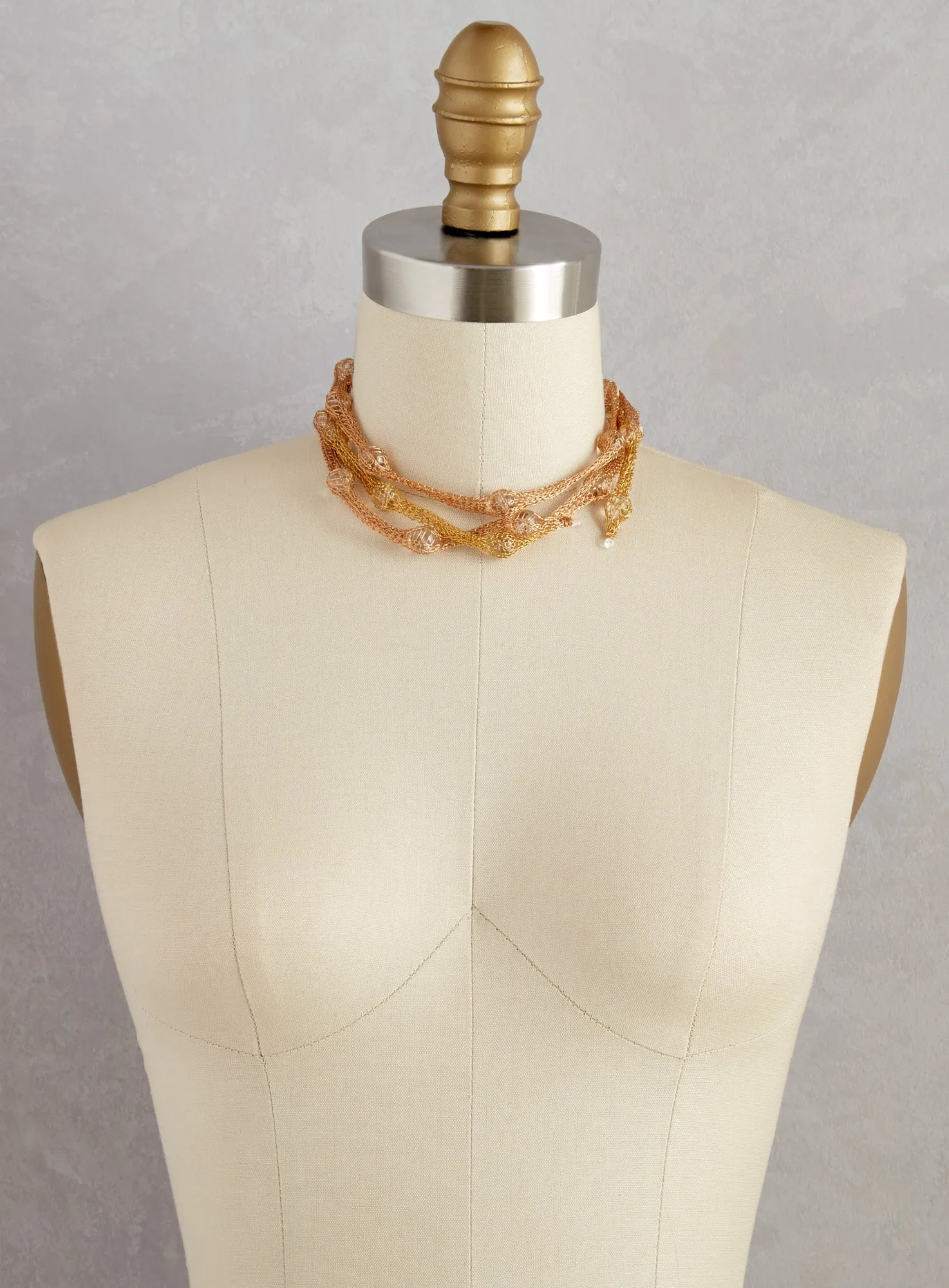 Copper and Silk Serpent Necklace