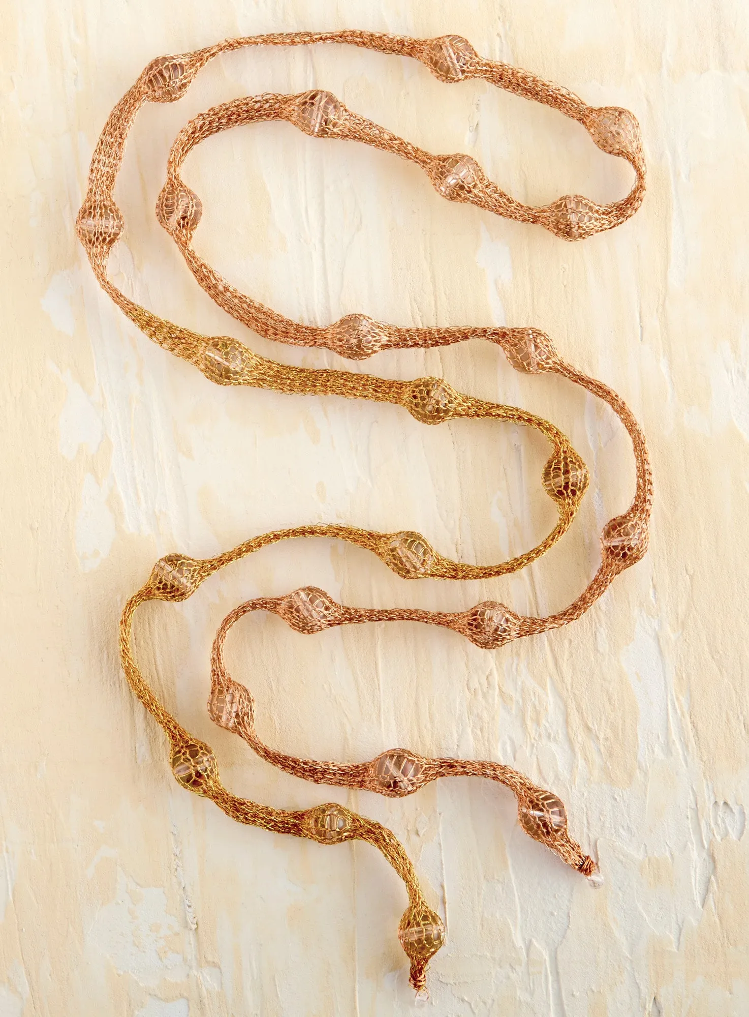 Copper and Silk Serpent Necklace