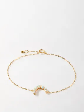 Crescent opal bracelet