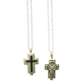Cross Memorial Locket w/Urn, 2 styles