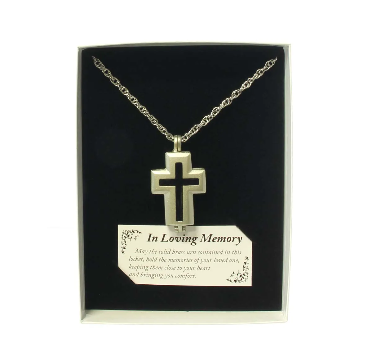 Cross Memorial Locket w/Urn, 2 styles