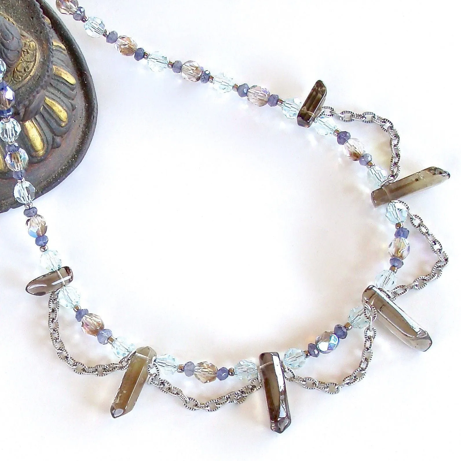 Daenerys: 17" Smoky Quartz Spike Necklace