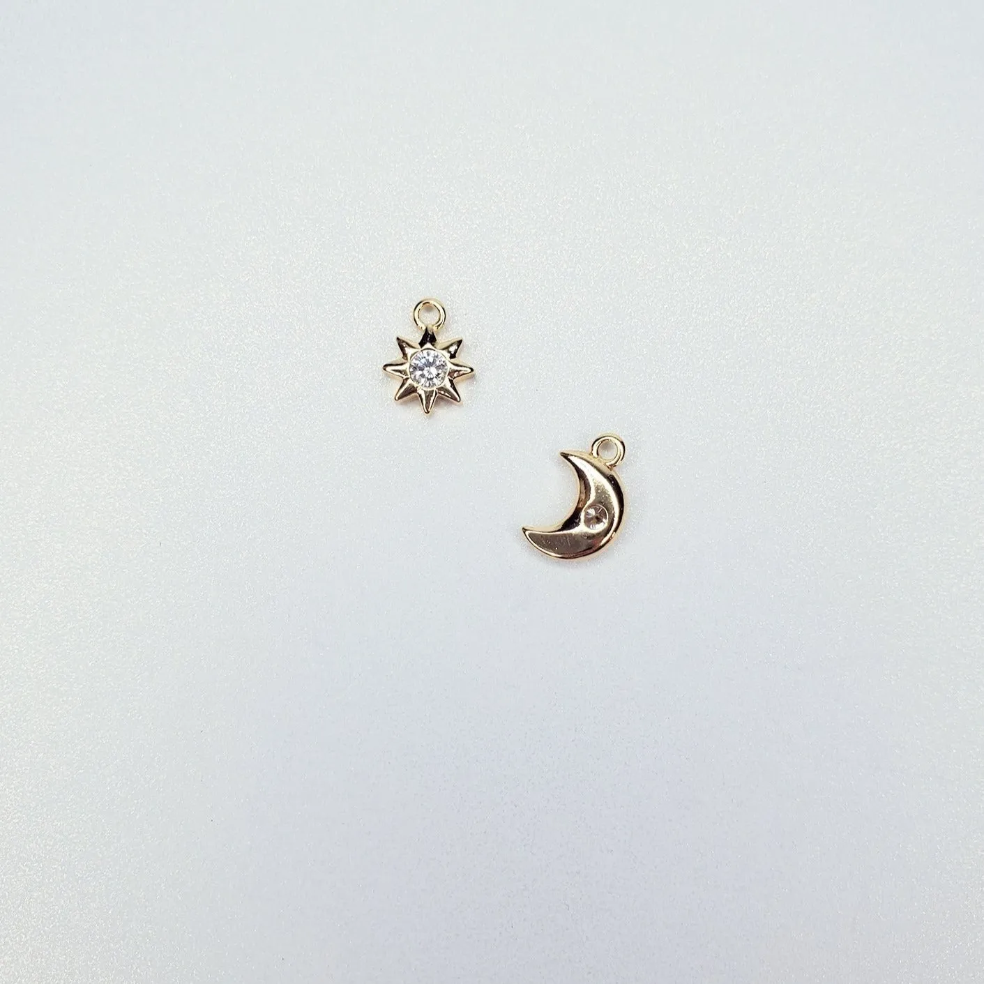 Dainty Celestial Rhinestone Charm- Available in Moon or Sun!