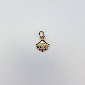 Dainty Colorful Cubic Zirconia Shell Charm