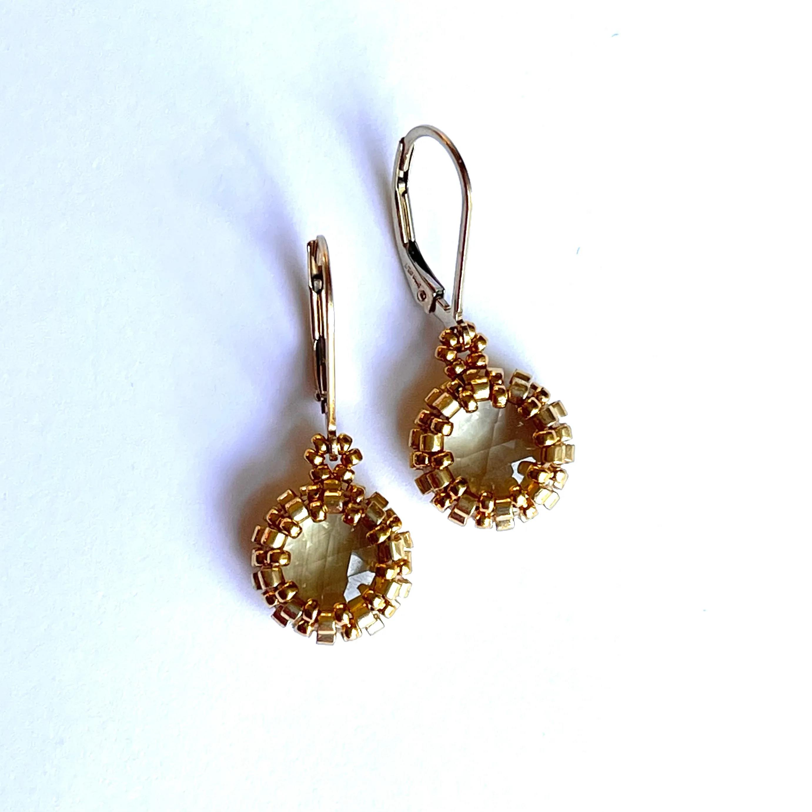Dainty Lemon Quartz Earrings