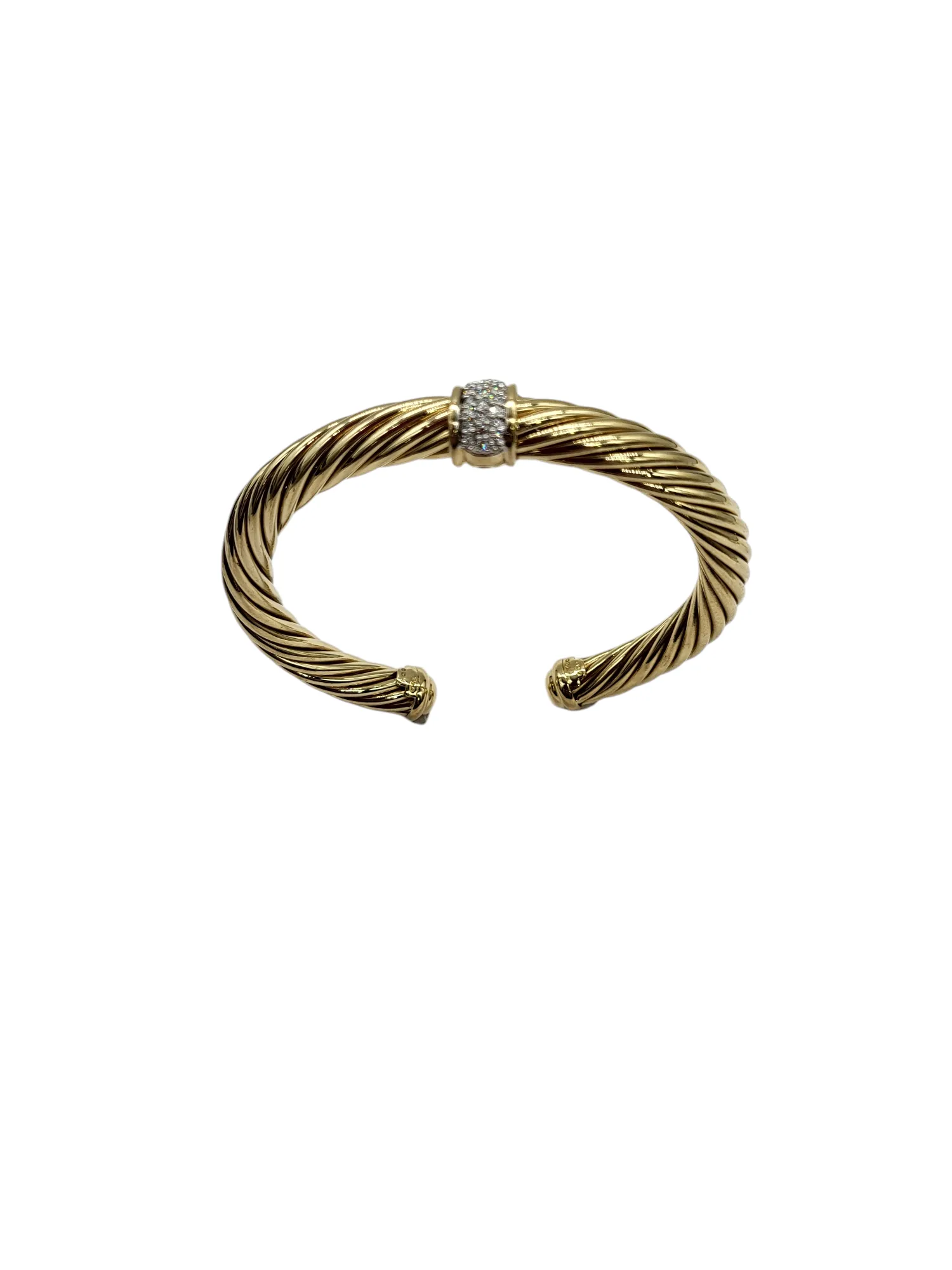 David Yurman 18 Karat Gold and Diamond Cuff