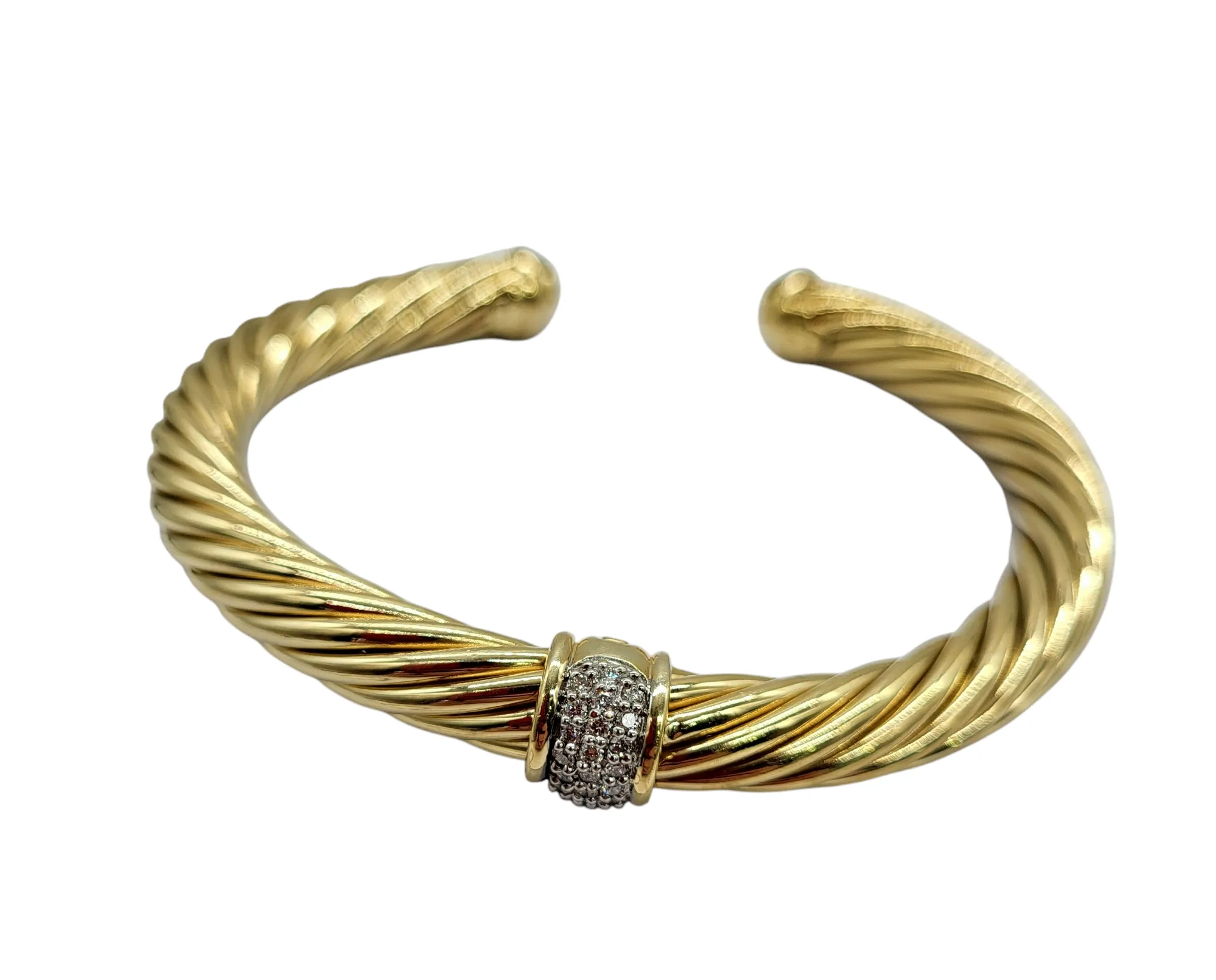 David Yurman 18 Karat Gold and Diamond Cuff