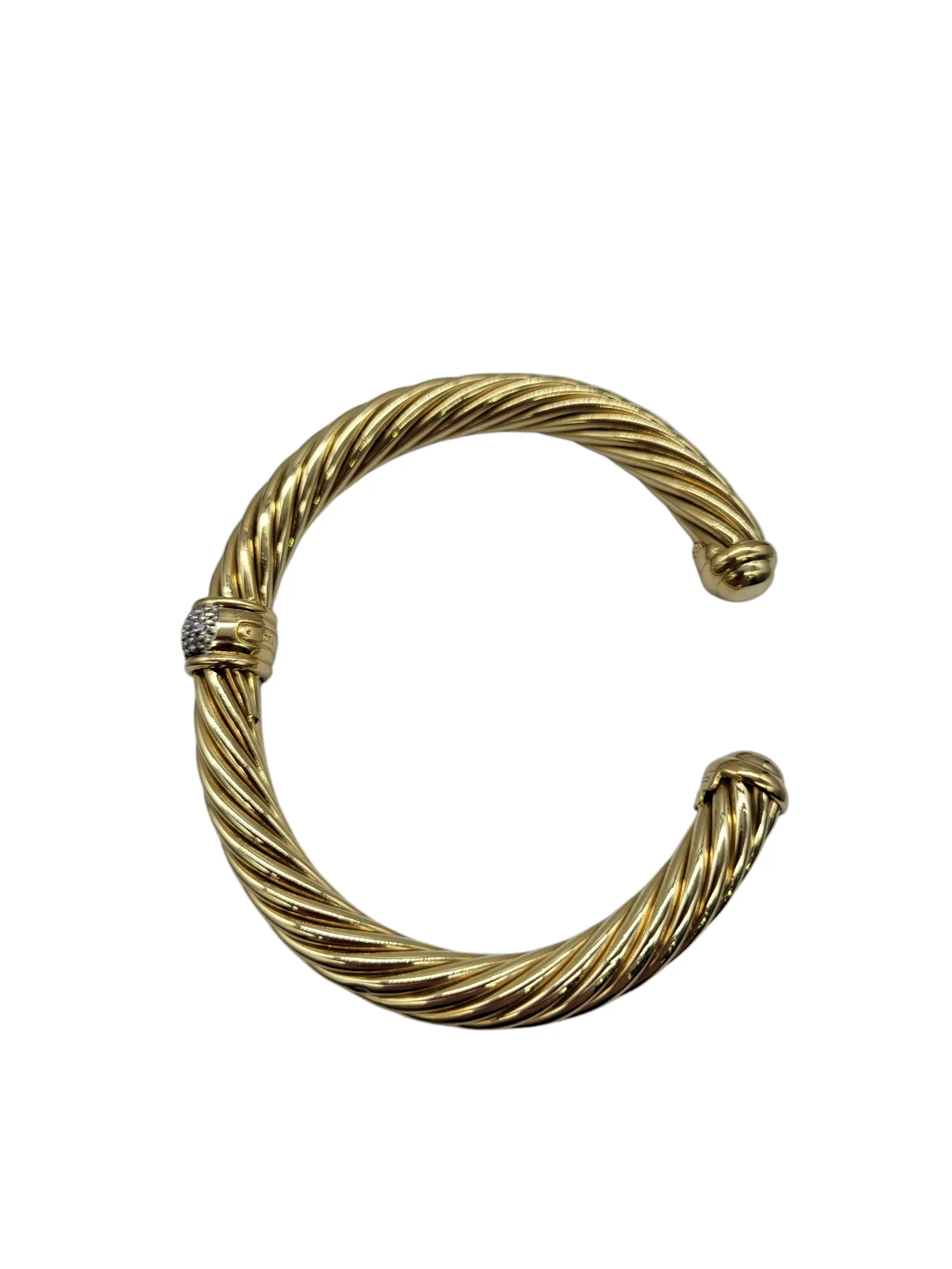 David Yurman 18 Karat Gold and Diamond Cuff