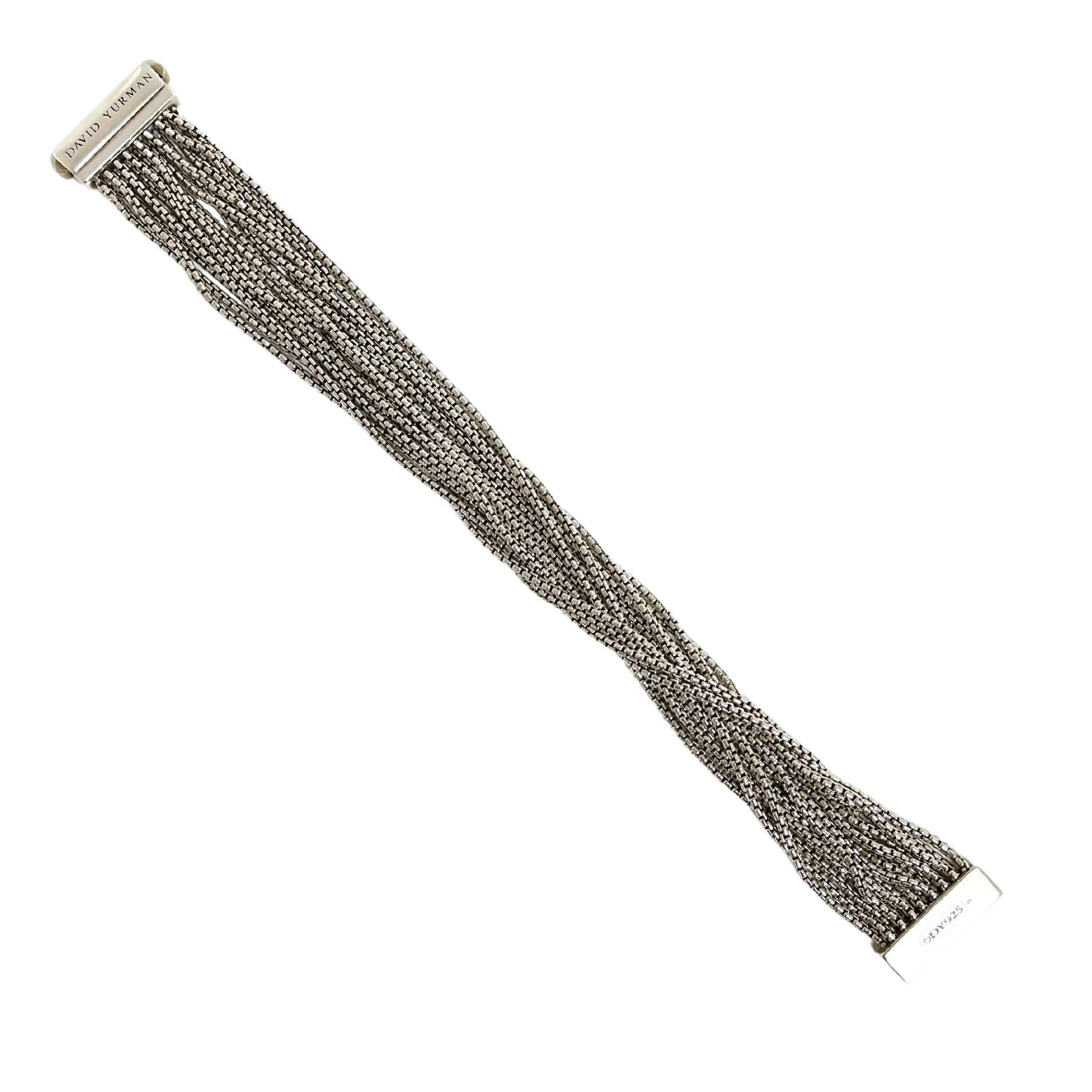 David Yurman 925 Sterling Silver Multi-Strand box chain Bracelet