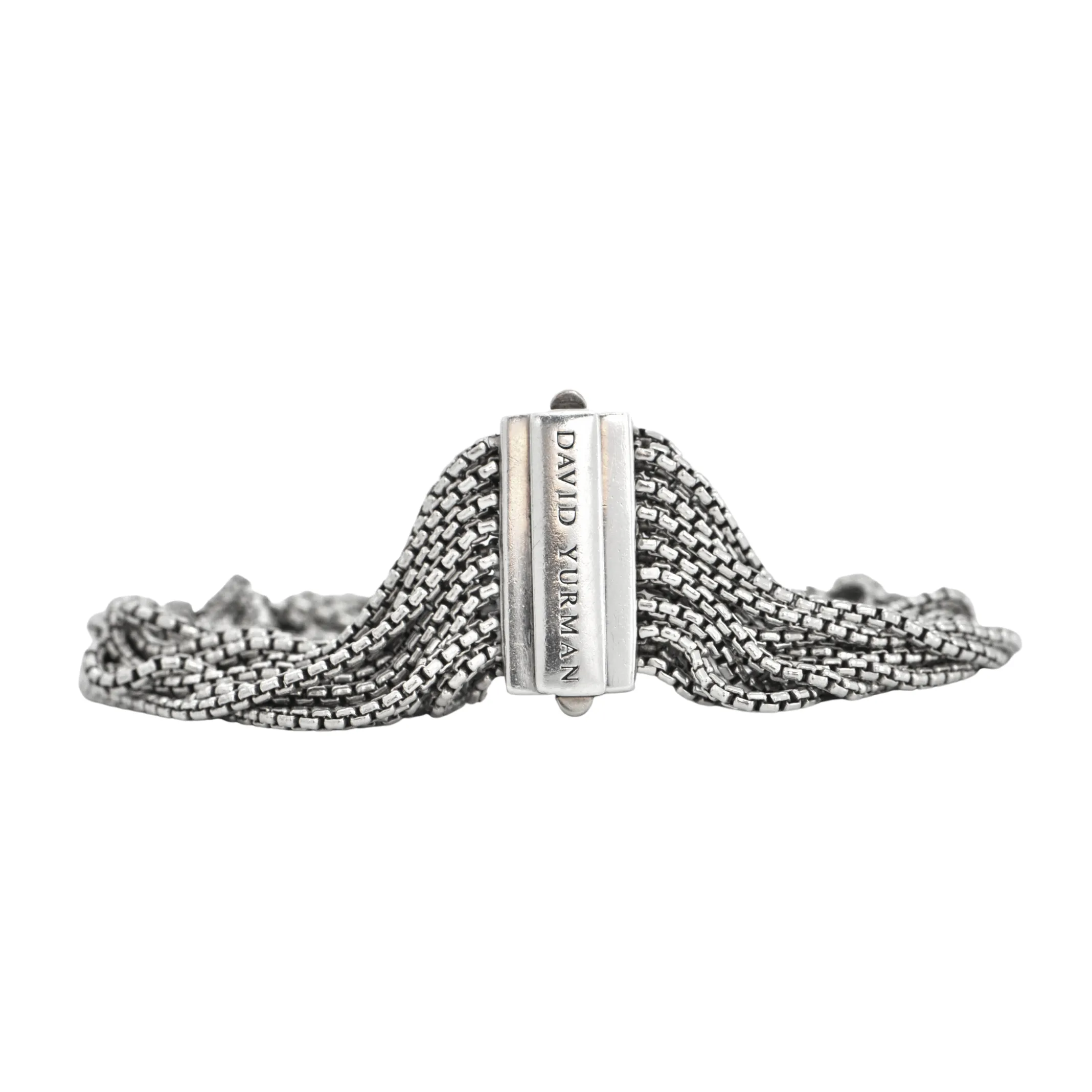 David Yurman 925 Sterling Silver Multi-Strand box chain Bracelet