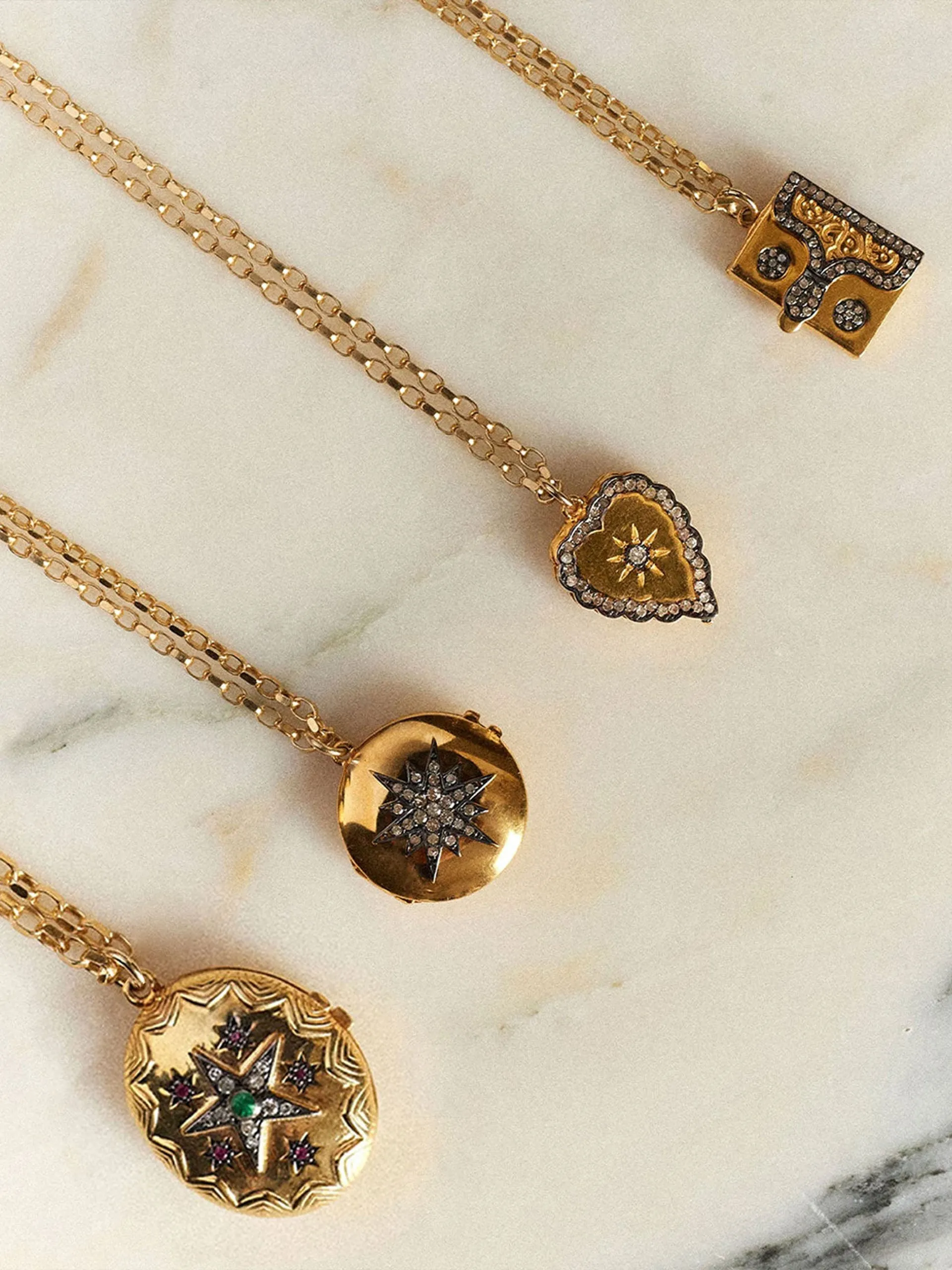Diamond good fortune locket