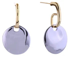 DJE310878 14K Flat Disk Dangle Post Earrings