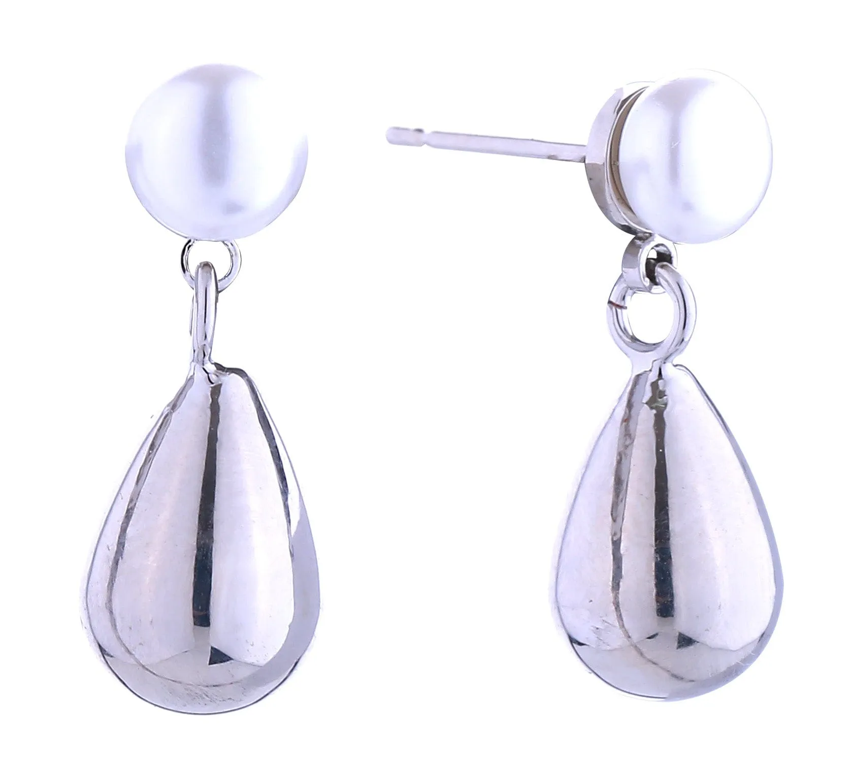 DJE310889 14K Teardrop Pearl Post Earrings