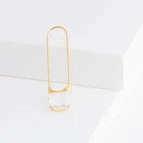 Drop oval quartz earring