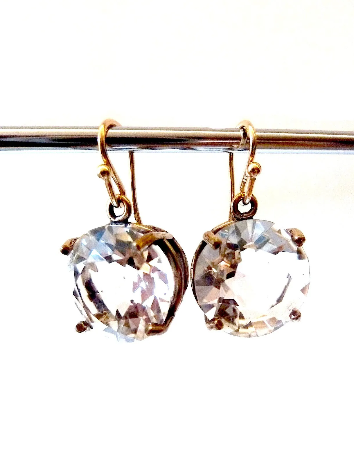 Earrings Bling Drop Rock Crystal Quartz Large