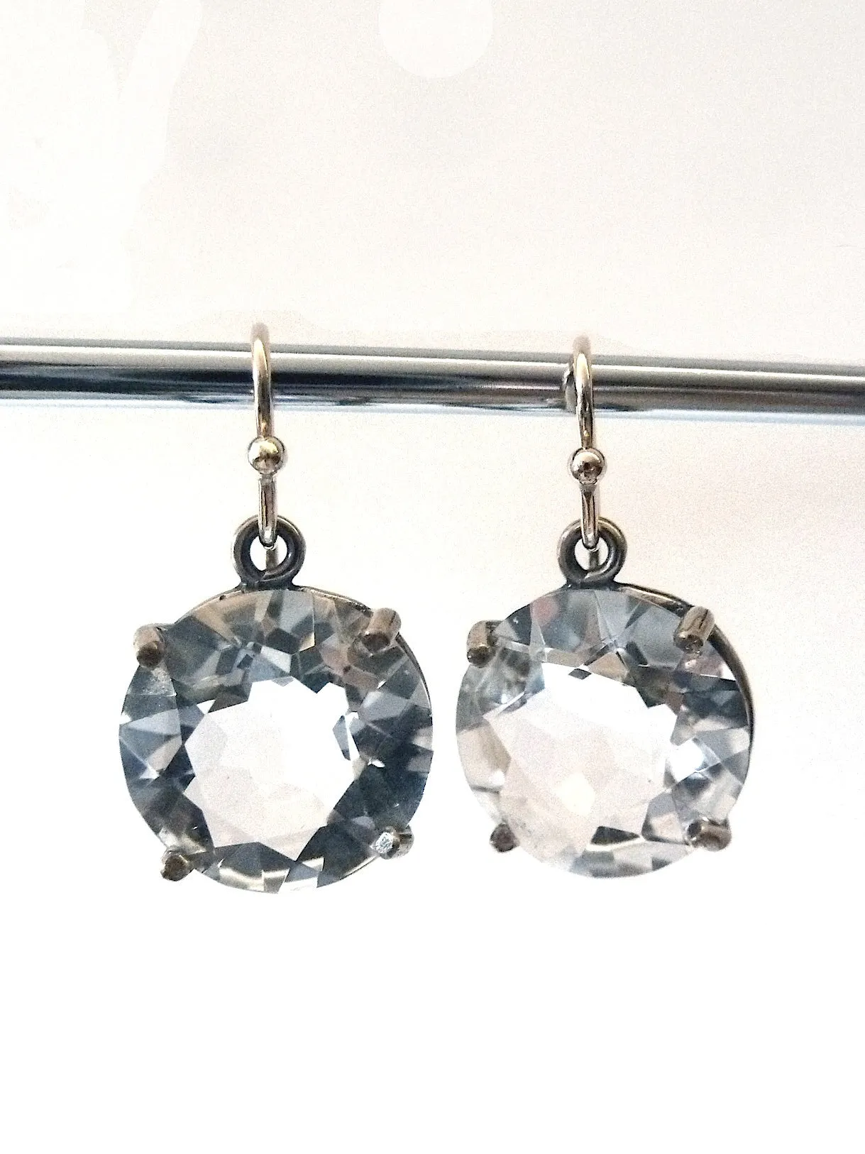 Earrings Bling Drop Rock Crystal Quartz Large