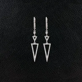 Elongated Triangle Diamond Dangle Earrings