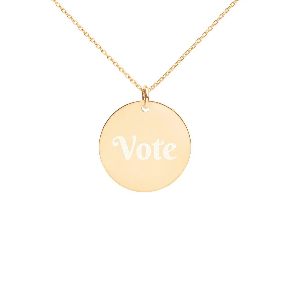 Engraved Vote Necklace