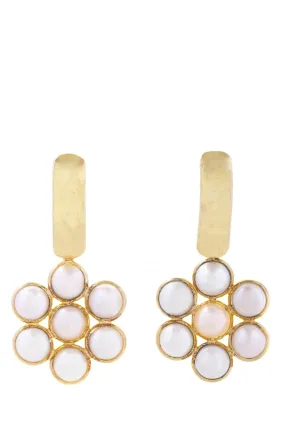 Floral Freshwater Pearl Drop Earrings