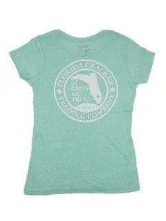 Florida Cracker Trading Co. Women's Mint Blue Badge SS T-Shirt