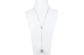 Freshwater Pearl and Sterling Silver (925) Lariat Locket Chain Necklace 7mm