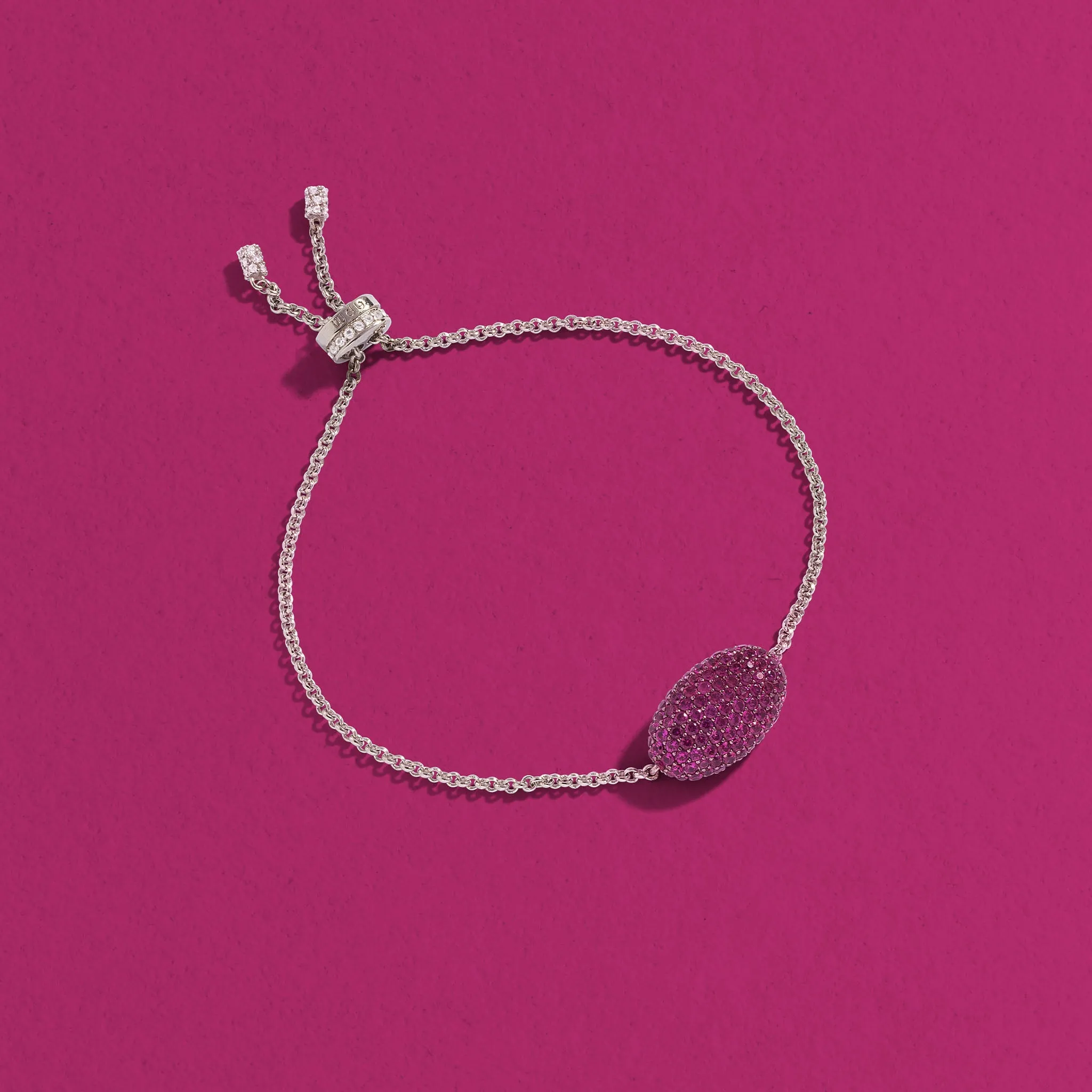 Fuchsia Oval Adjustable Bracelet