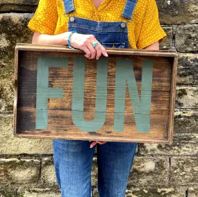 FUN Vintage Industrial Wooden Drawer/Tray