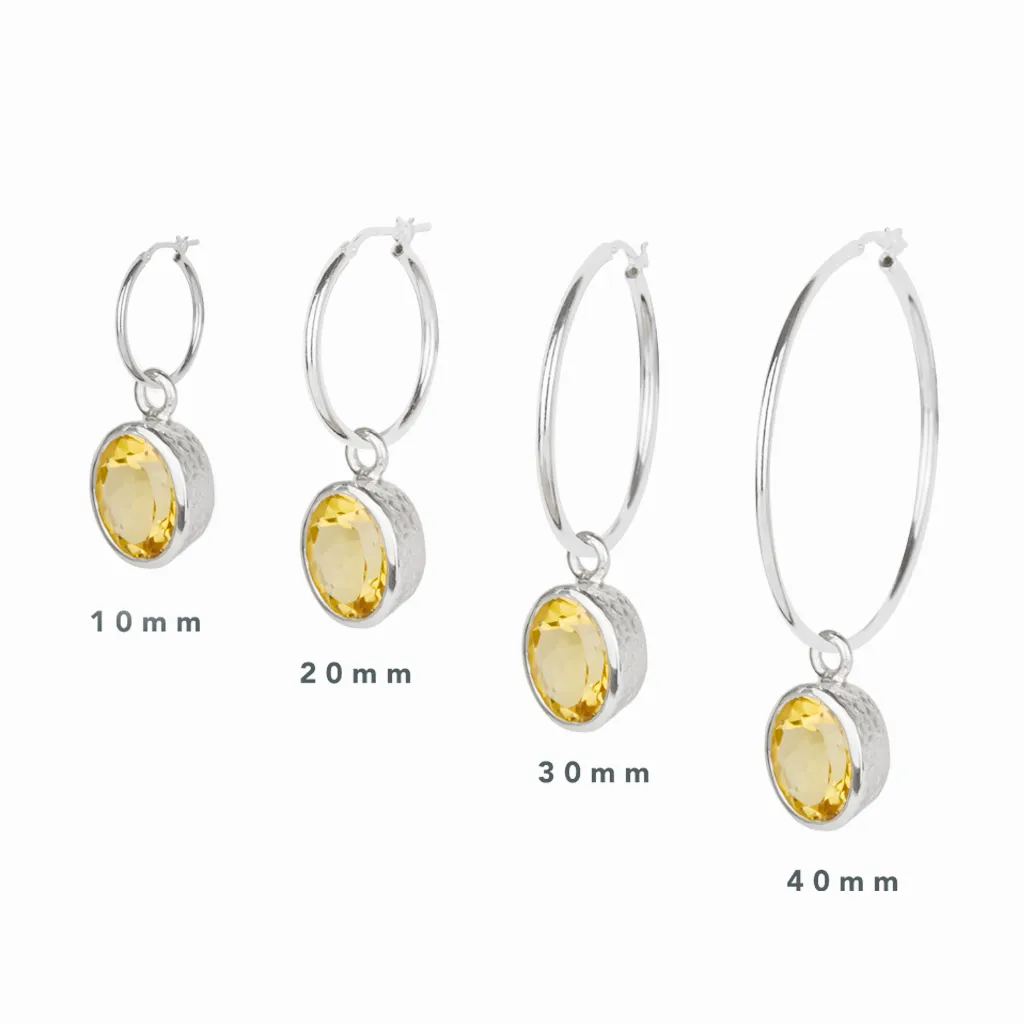 Garnet Hoop Charms