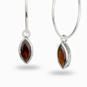 Garnet Hoop Charms