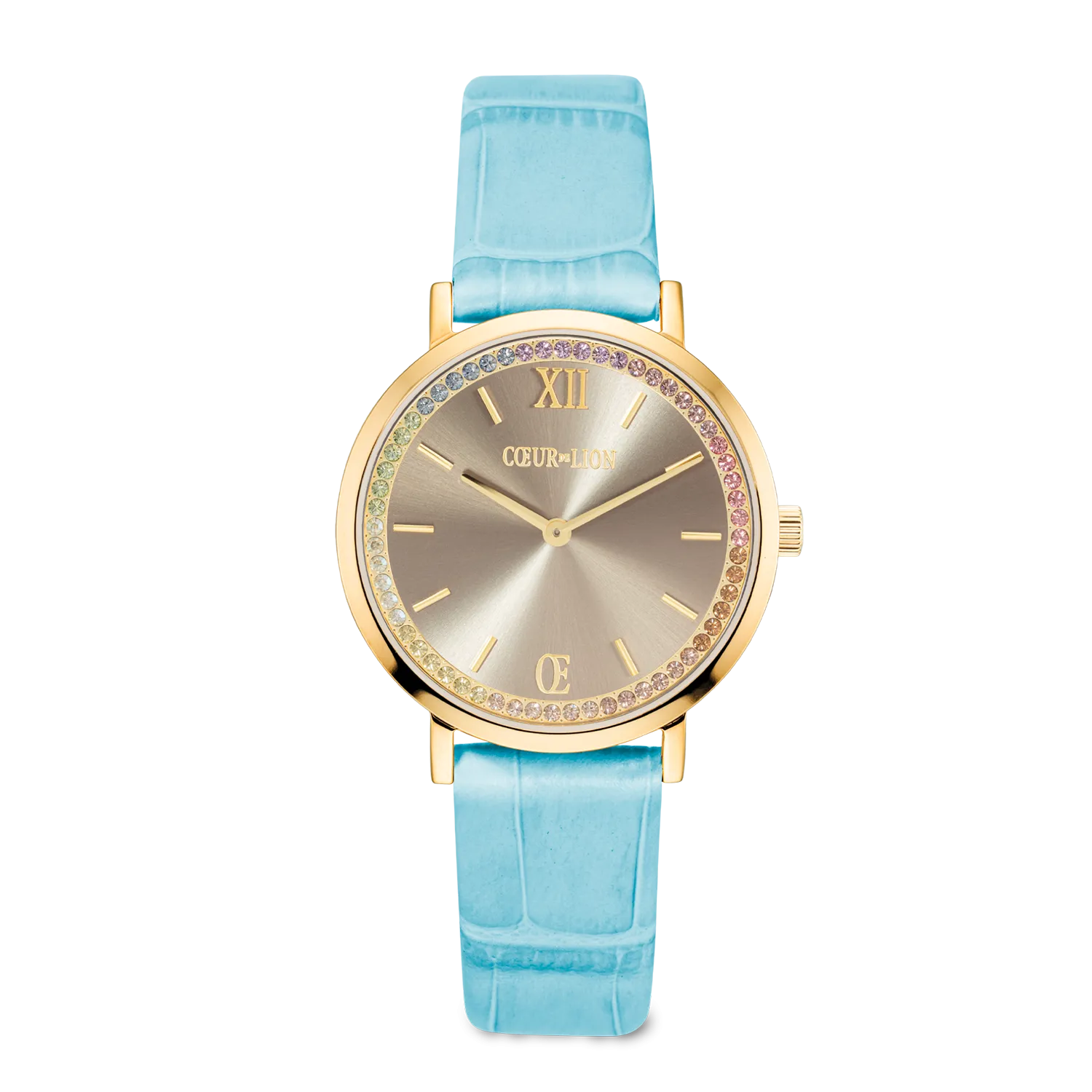 Gift Set Watch Round Pastel Lovers Blue & Joyful Colours Bracelet Turquoise Multicolour