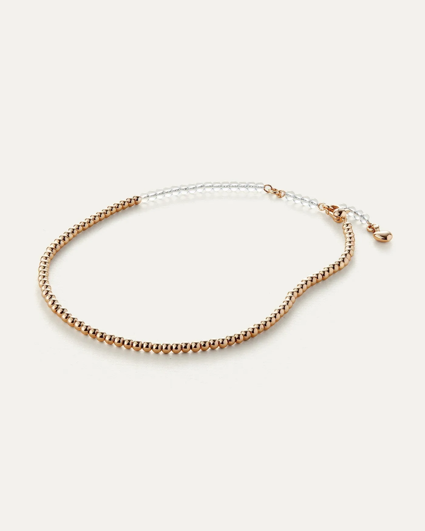Gold and Clear Bead Choker Bracelet