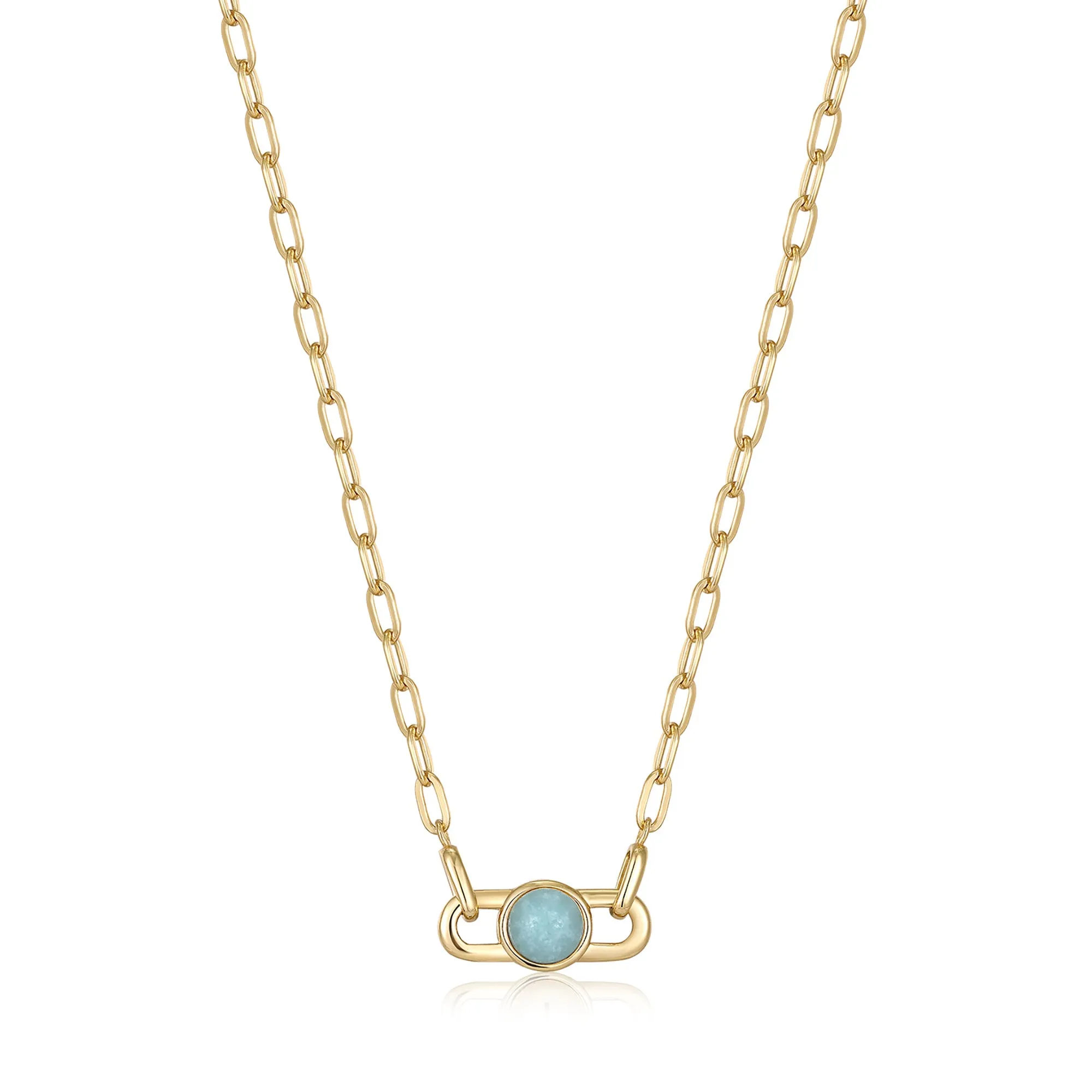 Gold Orb Amazonite Link Necklace