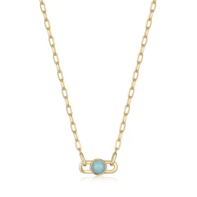 Gold Orb Amazonite Link Necklace