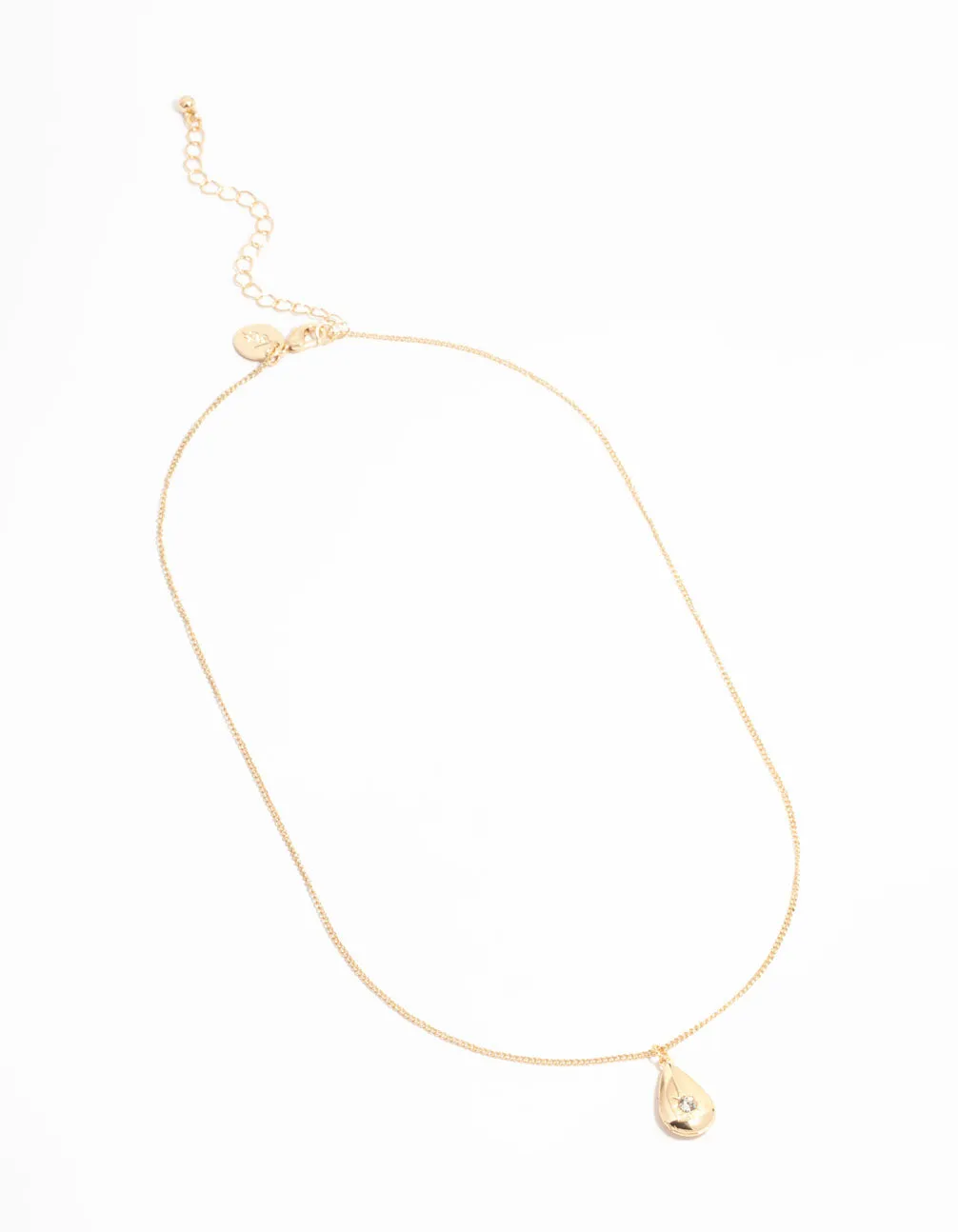 Gold Pear Shaped Locket Necklace