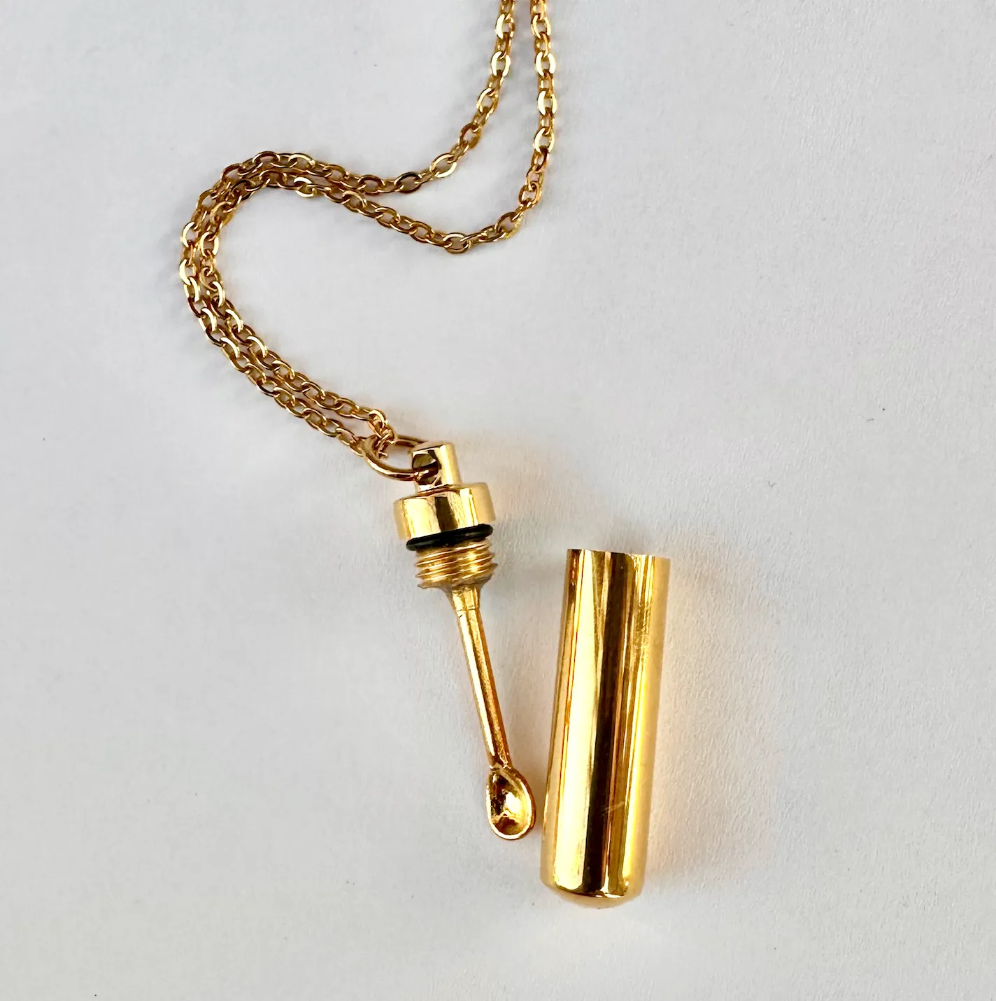 Gold Snuff Bullet Pendant
