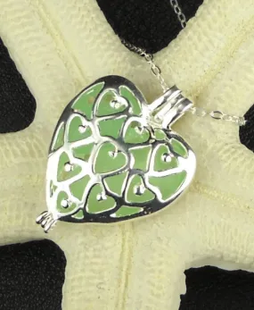 Heart Necklace Genuine Sea Foam Sea Glass Jewelery In Heart Locket