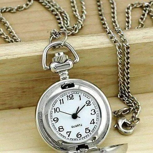 Horse Mini Pocket Watch Long Necklace for Woman Horse Lover