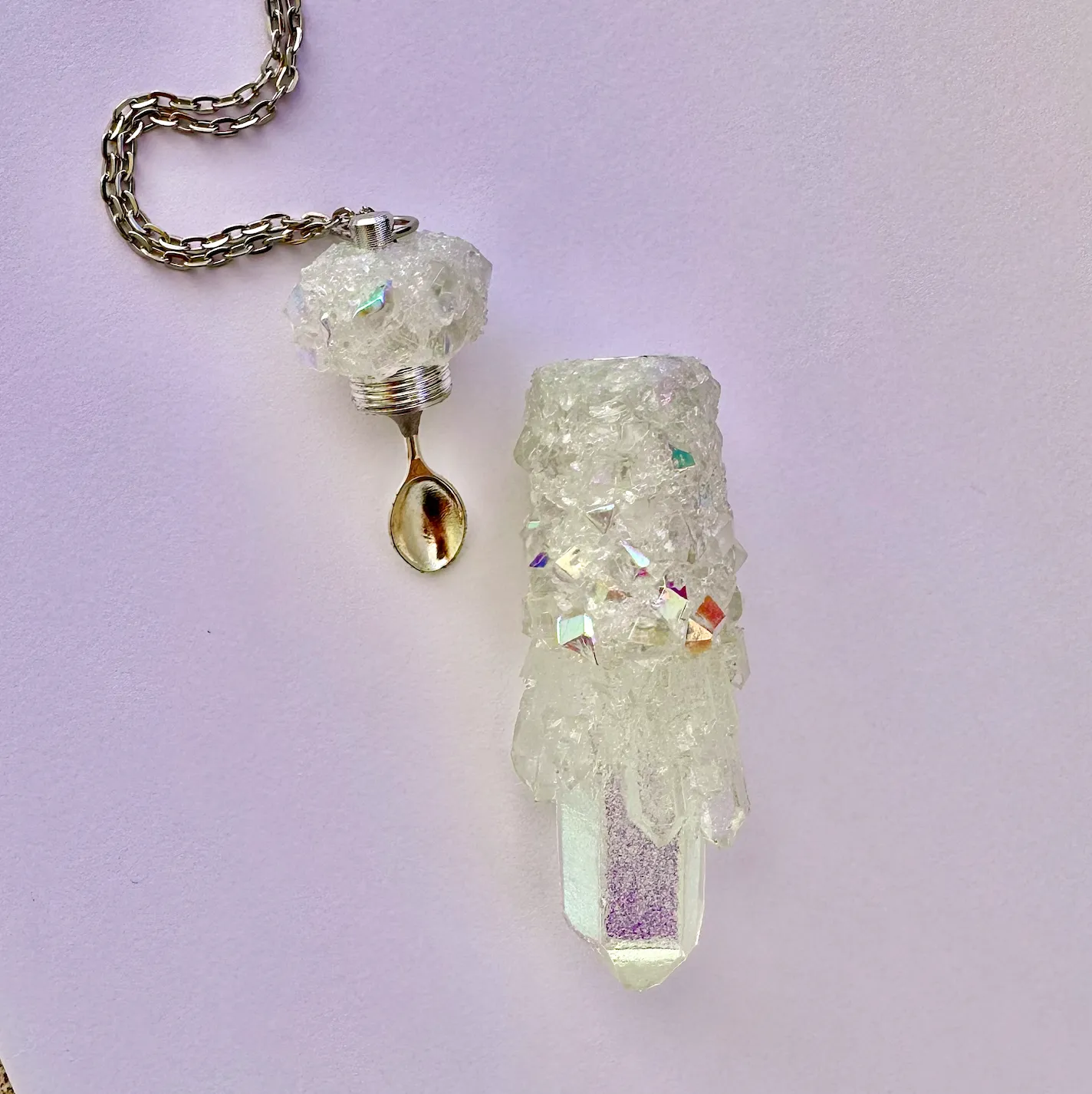 Iridescent Spoon Necklace