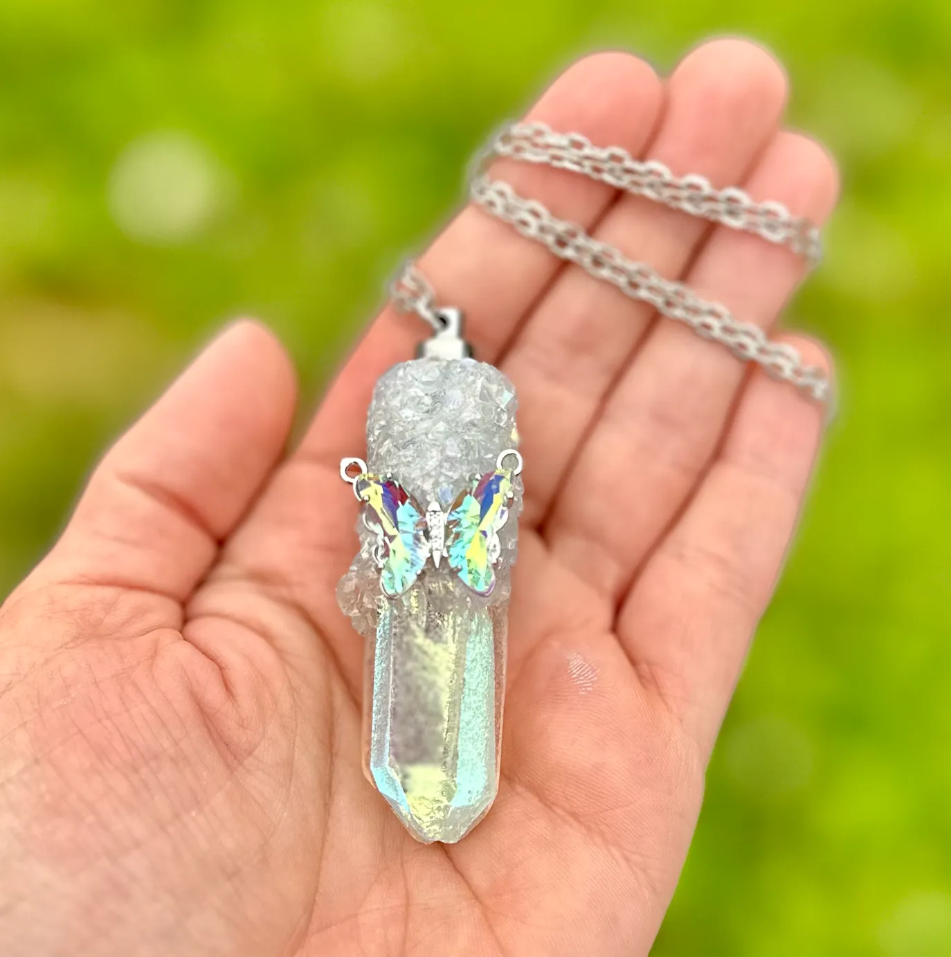 Iridescent Spoon Necklace