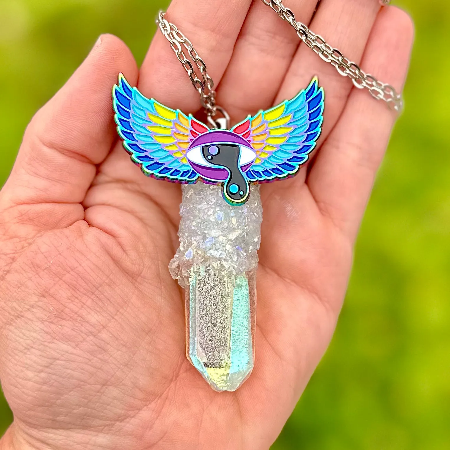 Iridescent Spoon Necklace