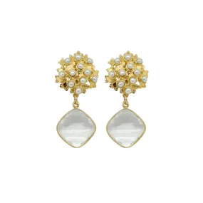 Jardin Hydrangea Crystal Quartz Earrings