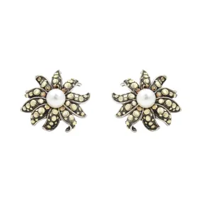 John Hardy Ayu Pearl Flower Jasmine Earrings
