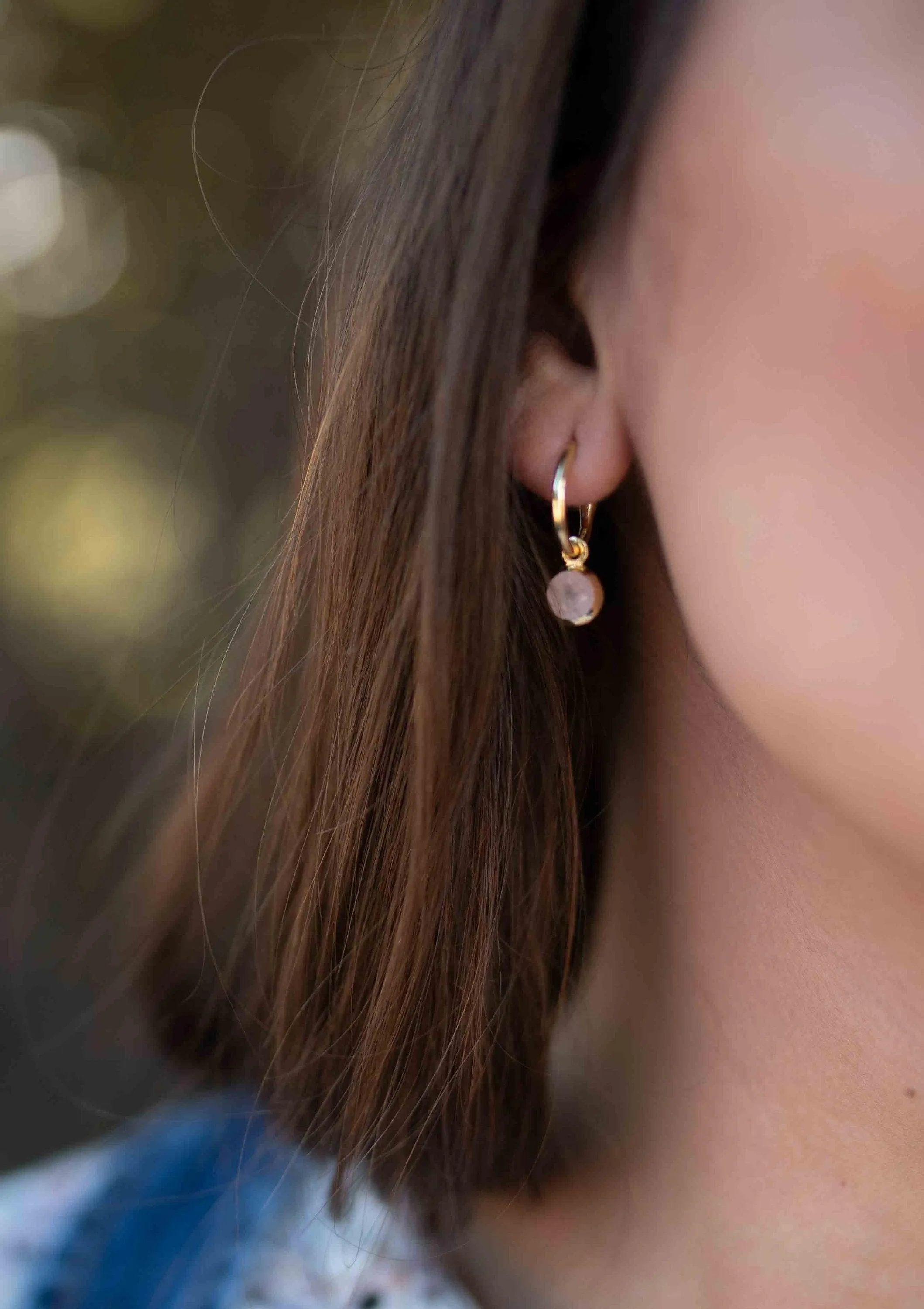 Judy Rose Quartz Earrings ~ 18k Gold Plated ~ ME205
