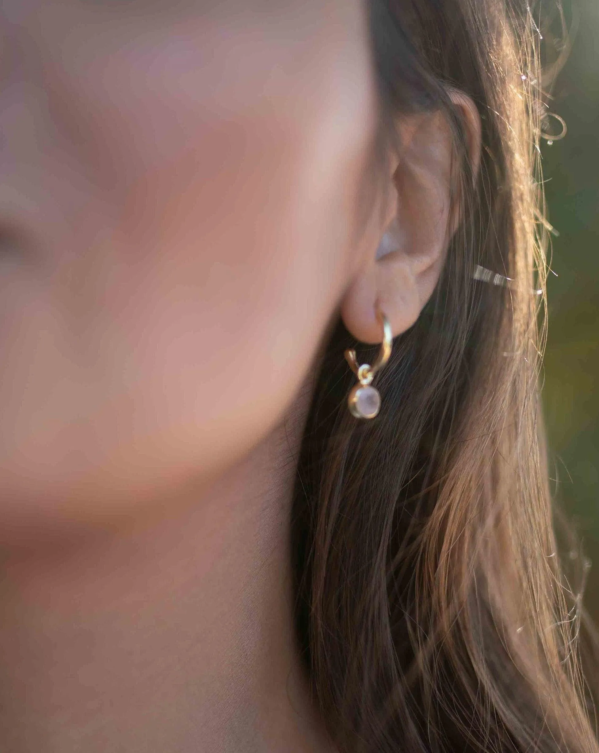 Judy Rose Quartz Earrings ~ 18k Gold Plated ~ ME205