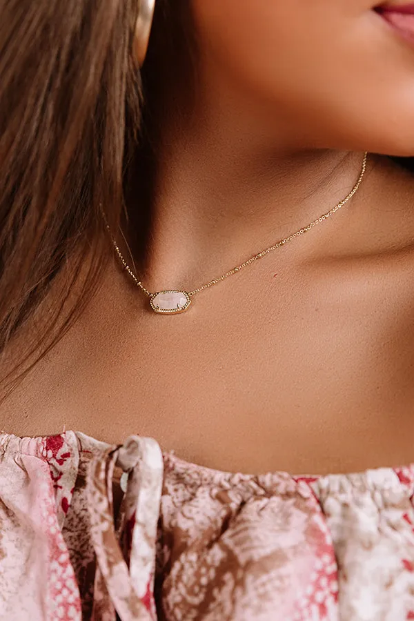 Kendra Scott Elisa Gold Satellite Pendant Necklace in Rose Quartz